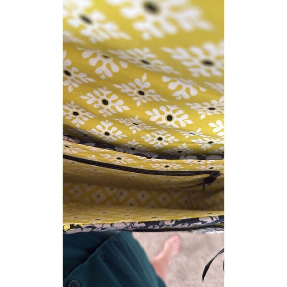 VERA BRADLEY Work Essentials Briefcase Attaché Laptop, Baroque Black Yellow Gray - Picture 3 of 9